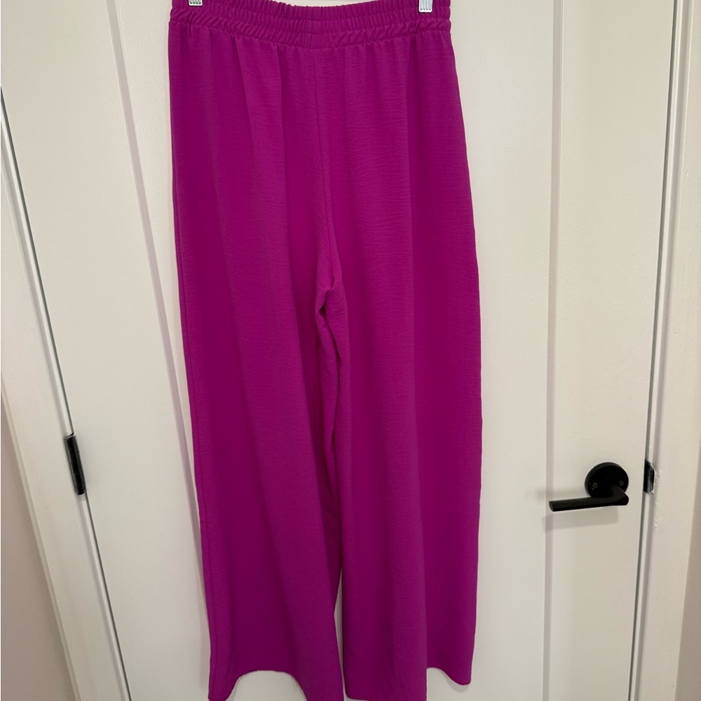 Zara Fuchsia Elastic Waist Pants